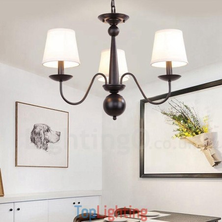 3 Light Rustic Lodge Integrated Metal Chandelier with Fabric Shade 3 Light Rustic Lodge Integrated Metal Chandelier with Fabric Shade