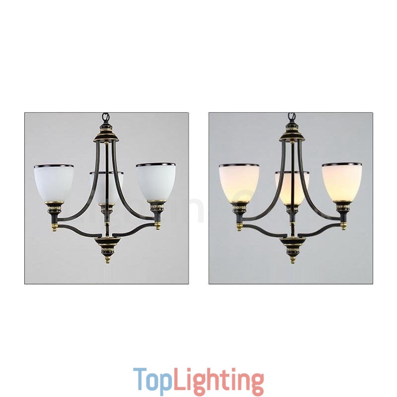3 Light Rustic Lodge Integrated Metal Chandelier