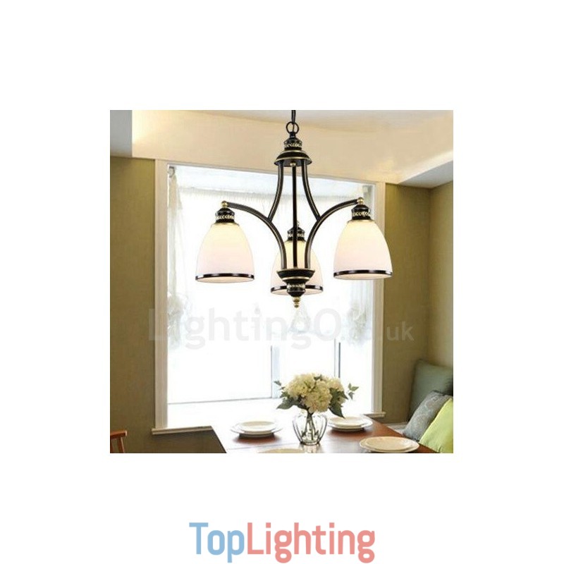 3 Light Rustic Lodge Integrated Metal Chandelier