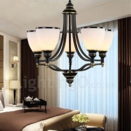 5 Light Rustic Lodge Integrated Metal Chandelier