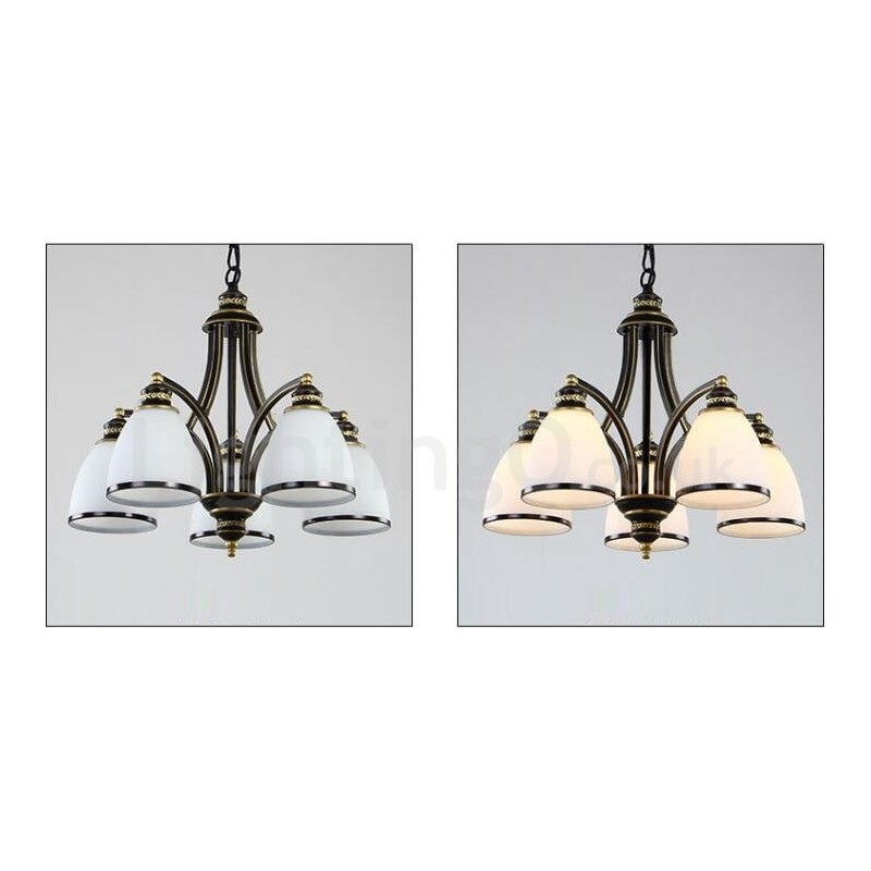 5 Light Rustic Lodge Integrated Metal Chandelier