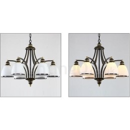 6 Light Rustic Lodge Integrated Metal Chandelier