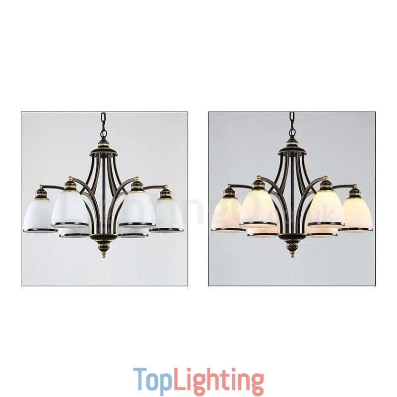 6 Light Rustic Lodge Integrated Metal Chandelier