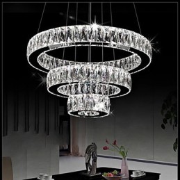 Crystal Pendant Light Modern Lighting Three Rings D204060 K9 Large Crystal Ceiling Lights Fixtures