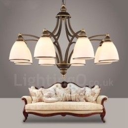 8 Light Rustic Lodge Integrated Metal Chandelier