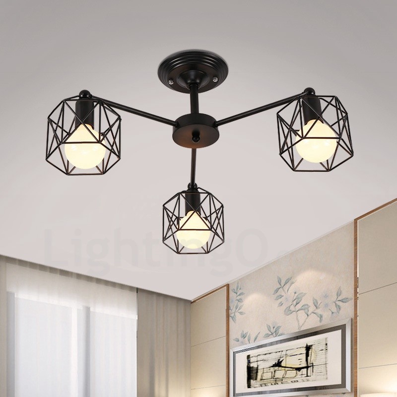 3 Light Rustic Lodge Integrated Chandelier