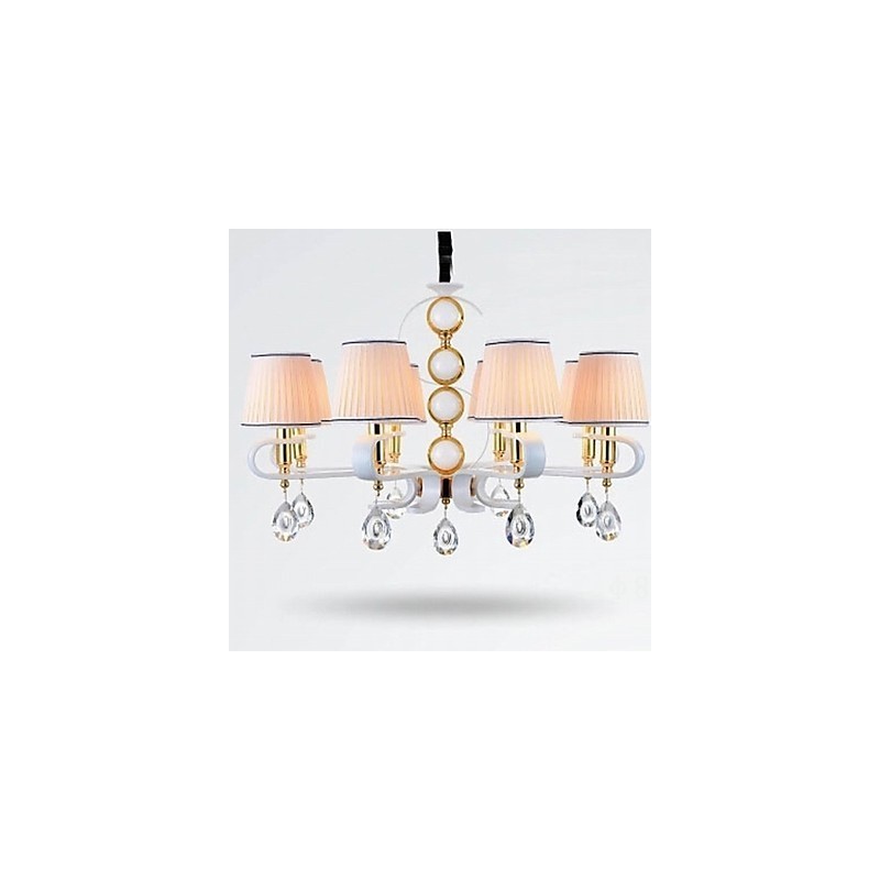 Fabric Chandelier 8 Light Modern Minimalist High Grade Lamp