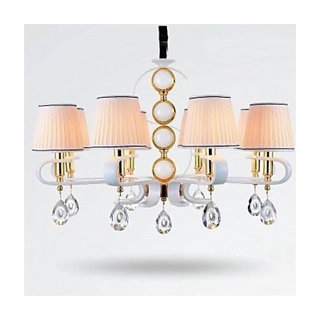 Fabric Chandelier 8 Light Modern Minimalist High Grade Lamp