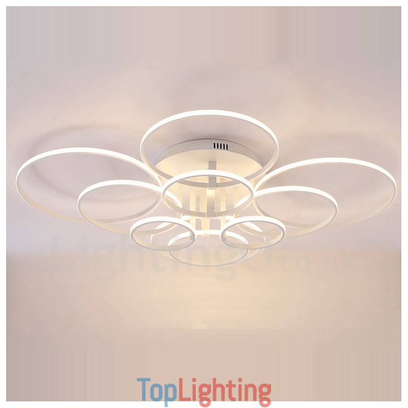 10 Light Modern Contemporary Integrated Metal Flush Mount Light