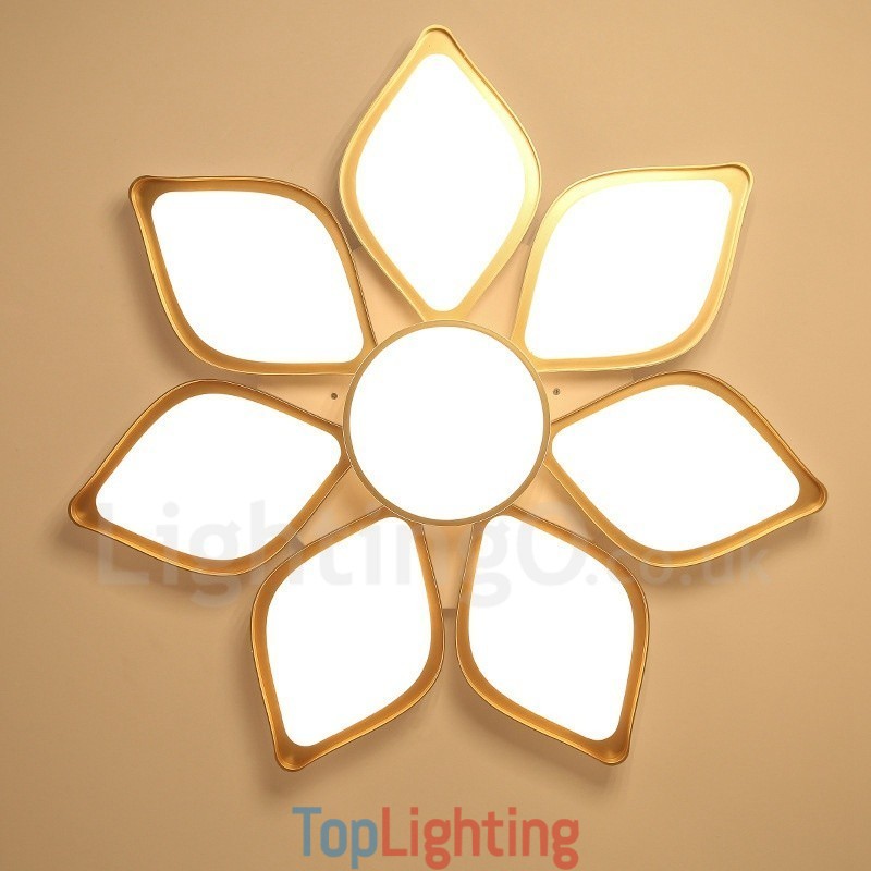 8 Light Modern Contemporary Integrated Metal Flush Mount Light
