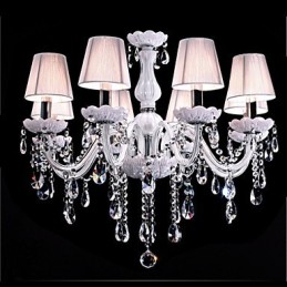 6 Lights Luxury Crystal Chandelier White Color K9 Crystal Chandelier