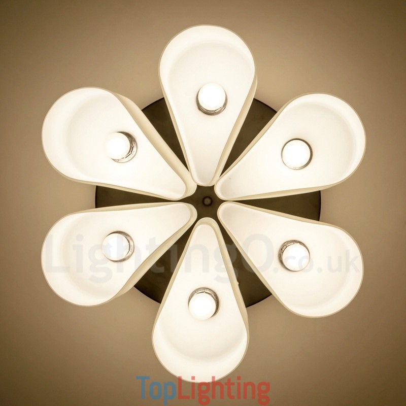 6 Light Rustic Lodge Integrated Flush Mount Light