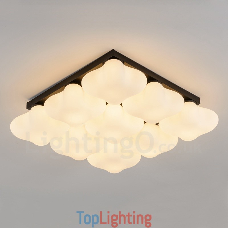 9 Light Rustic Lodge Integrated Flush Mount Light