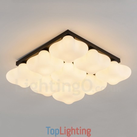 9 Light Rustic Lodge Integrated Flush Mount Light 9 Light Rustic Lodge Integrated Flush Mount Light