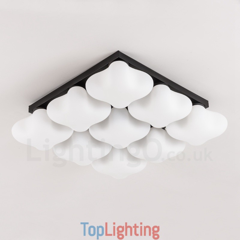 9 Light Rustic Lodge Integrated Flush Mount Light