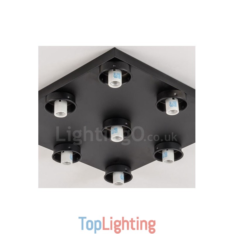 9 Light Rustic Lodge Integrated Flush Mount Light