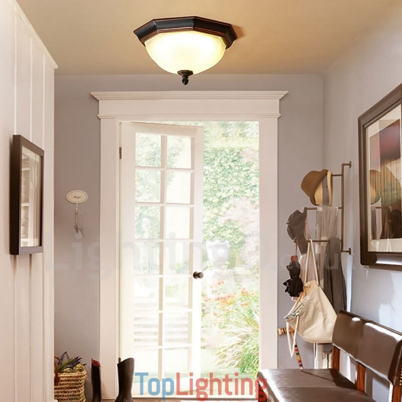 Rustic Lodge Integrated Flush Mount Light