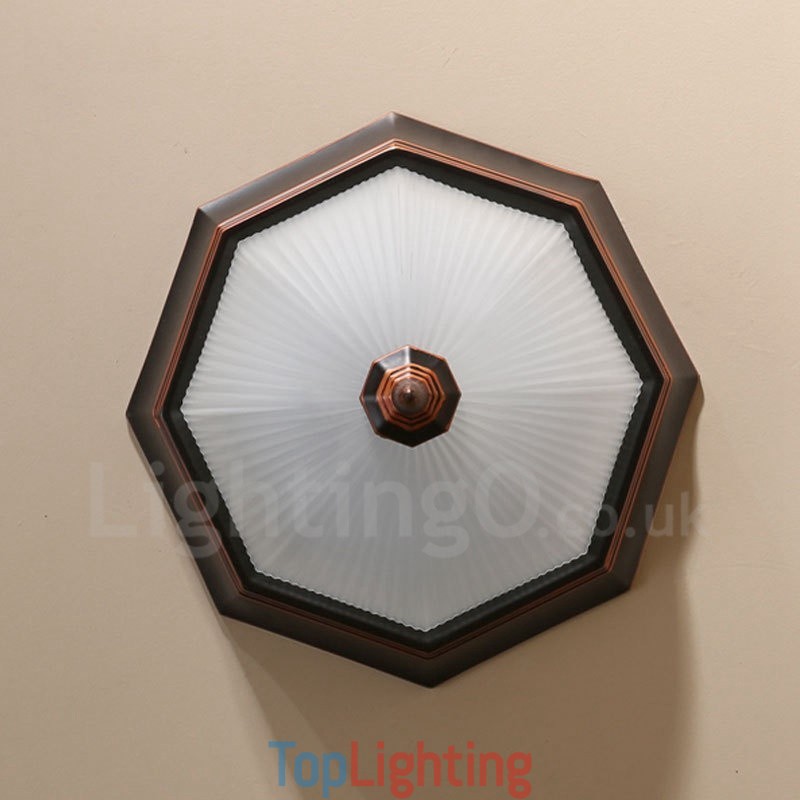 Rustic Lodge Integrated Flush Mount Light