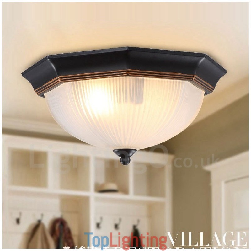 Rustic Lodge Integrated Flush Mount Light