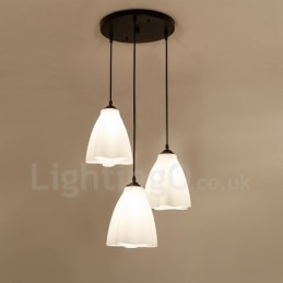 3 Light Traditional Classic Integrated Metal Pendant Light