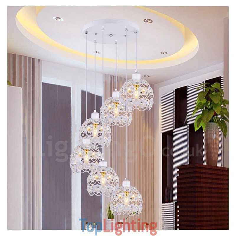 6 Light Rustic Lodge Integrated Pendant Light