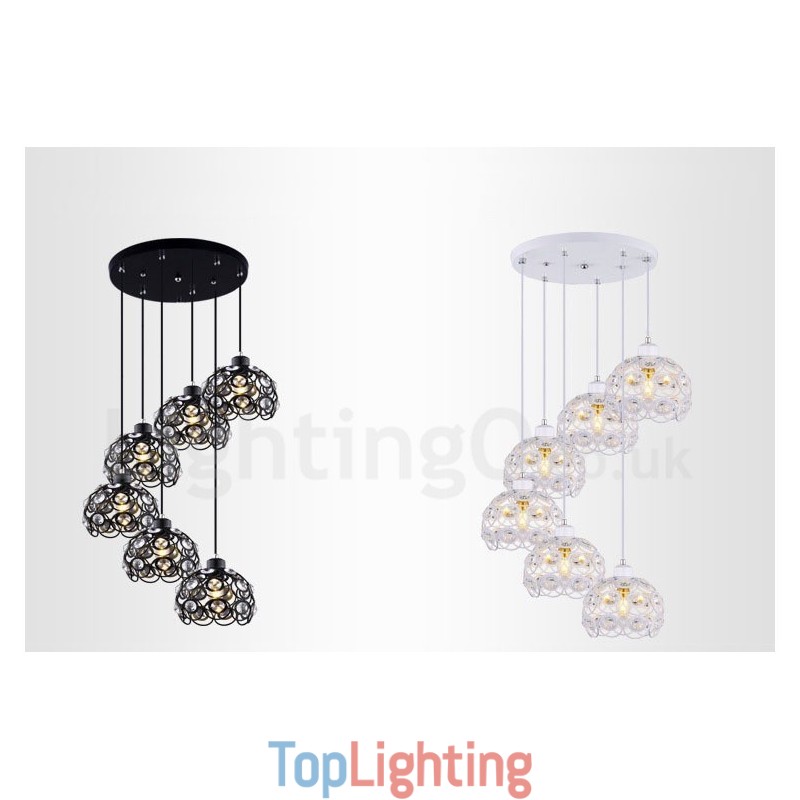 6 Light Rustic Lodge Integrated Pendant Light