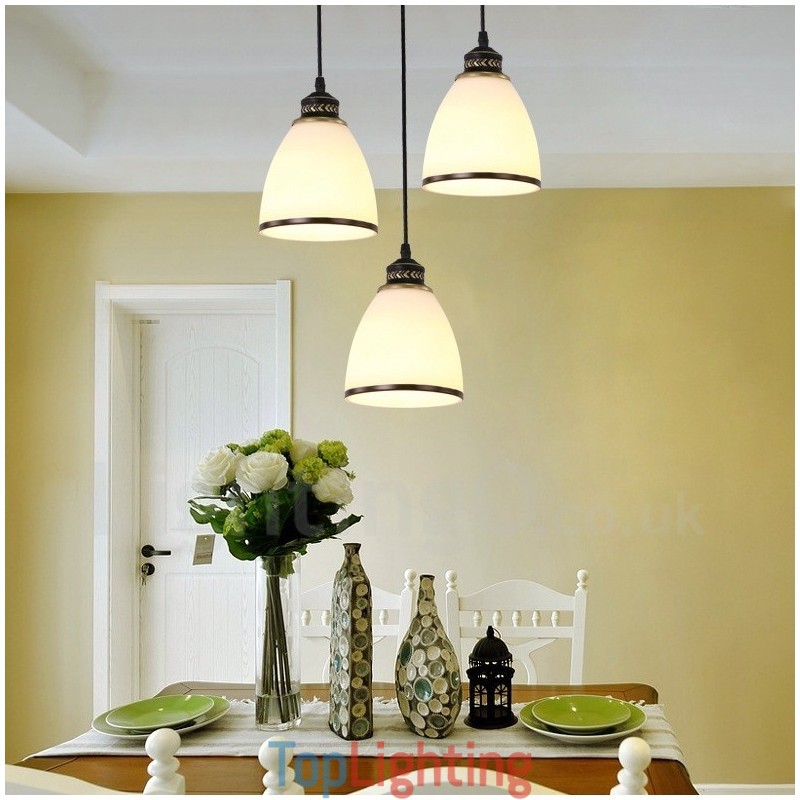 3 Light Rustic Lodge Integrated Metal Pendant Light