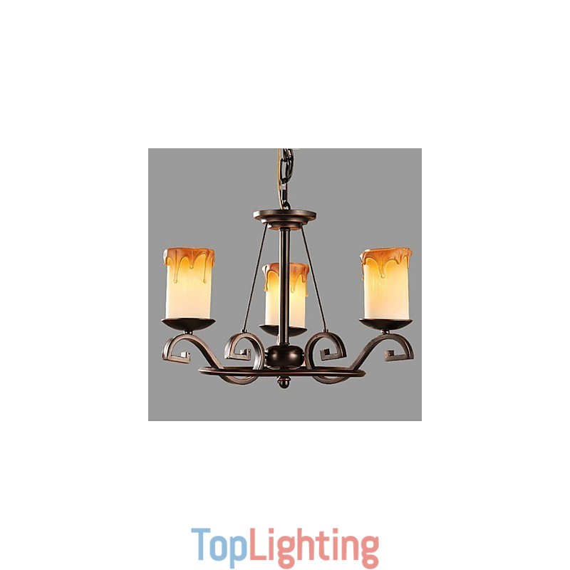 Study The Antique Candle lamp Iron Chandelier