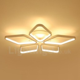 5 Light Modern Contemporary Integrated Metal Flush Mount Light
