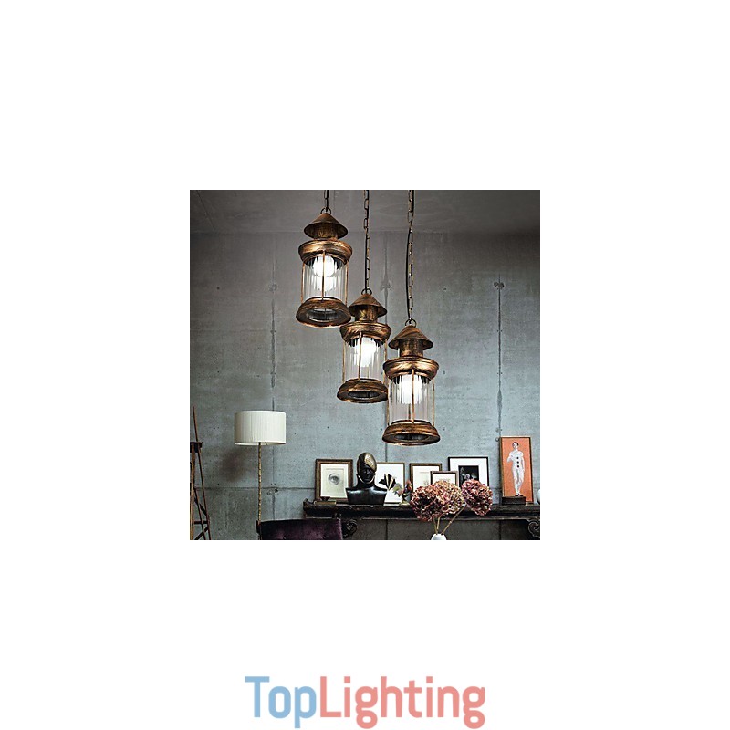 Rustic Lodge Vintage Retro Mini Style Metal Pendant Light