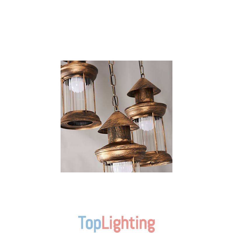 Rustic Lodge Vintage Retro Mini Style Metal Pendant Light
