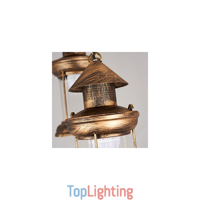 Rustic Lodge Vintage Retro Mini Style Metal Pendant Light