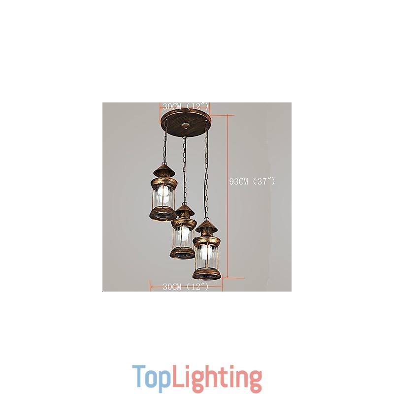 Rustic Lodge Vintage Retro Mini Style Metal Pendant Light