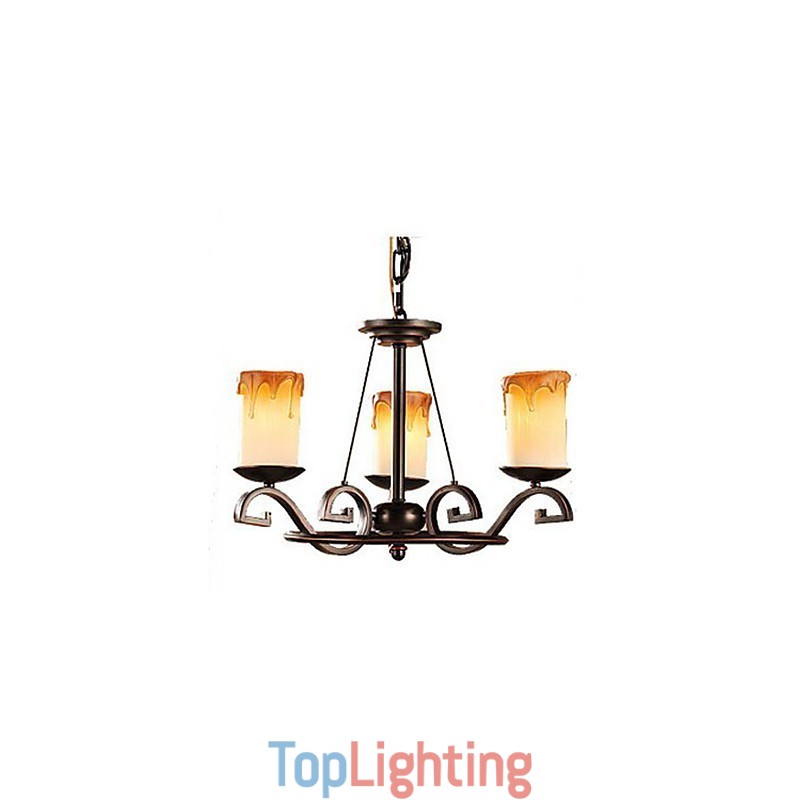 Study The Antique Candle lamp Iron Chandelier