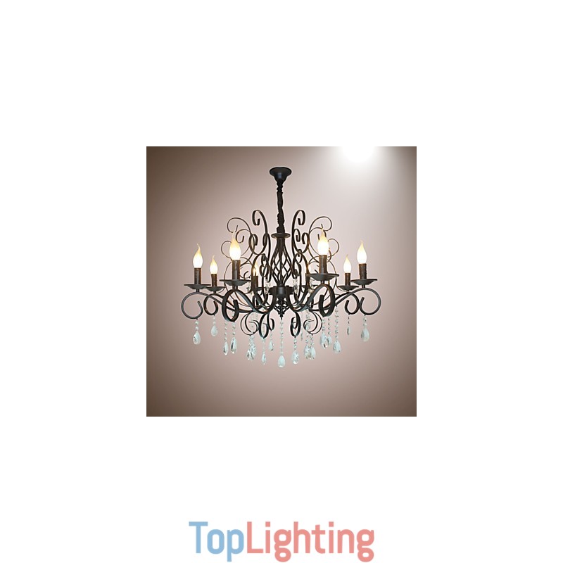 8 Head Of European Style Crystal Lamp Metal Chandelier Lighting