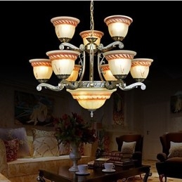 Chandelier Traditional Classic Vintage Retro Metal