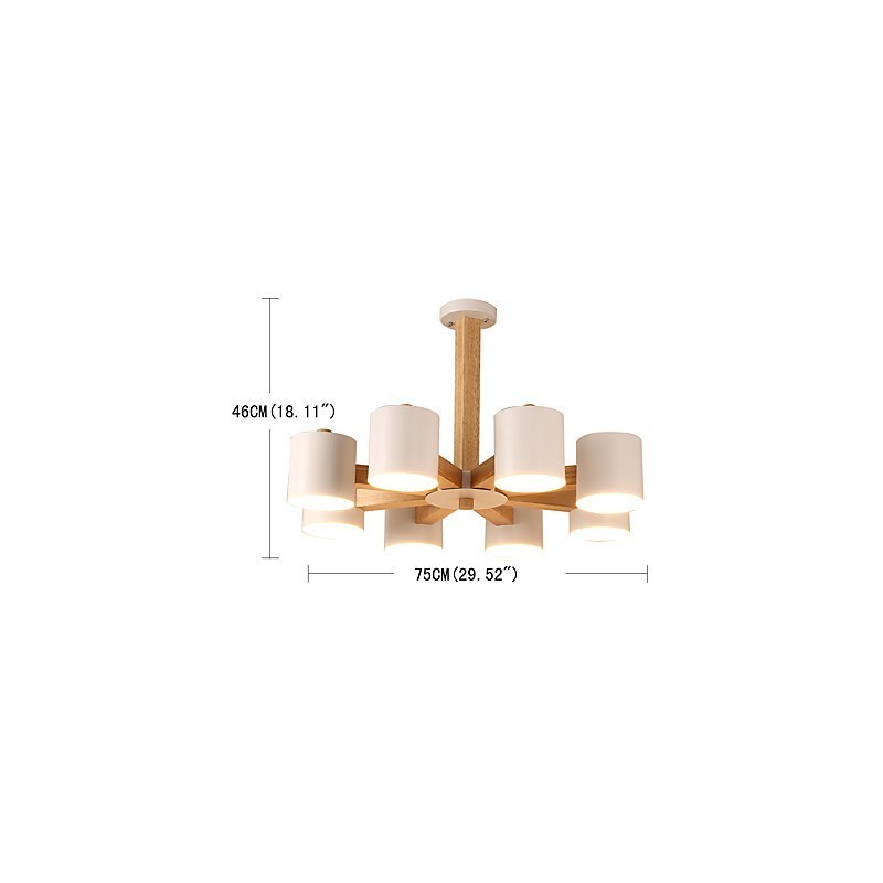 8 Lights Chandelier Modern Contemporary Traditional Classic Vintage Country Wood Feature for Wood
