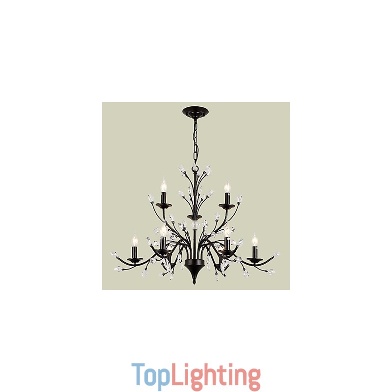 9 Lights Crystal Chandelier Modern Contemporary Traditional Classic Vintage Retro Country Painting Feature