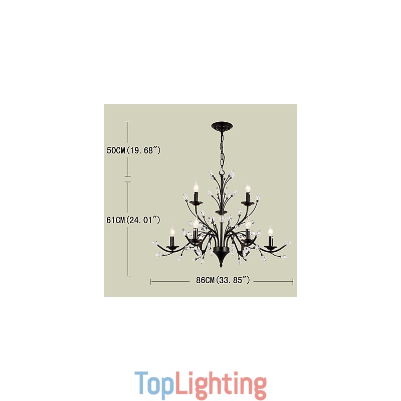 9 Lights Crystal Chandelier Modern Contemporary Traditional Classic Vintage Retro Country Painting Feature