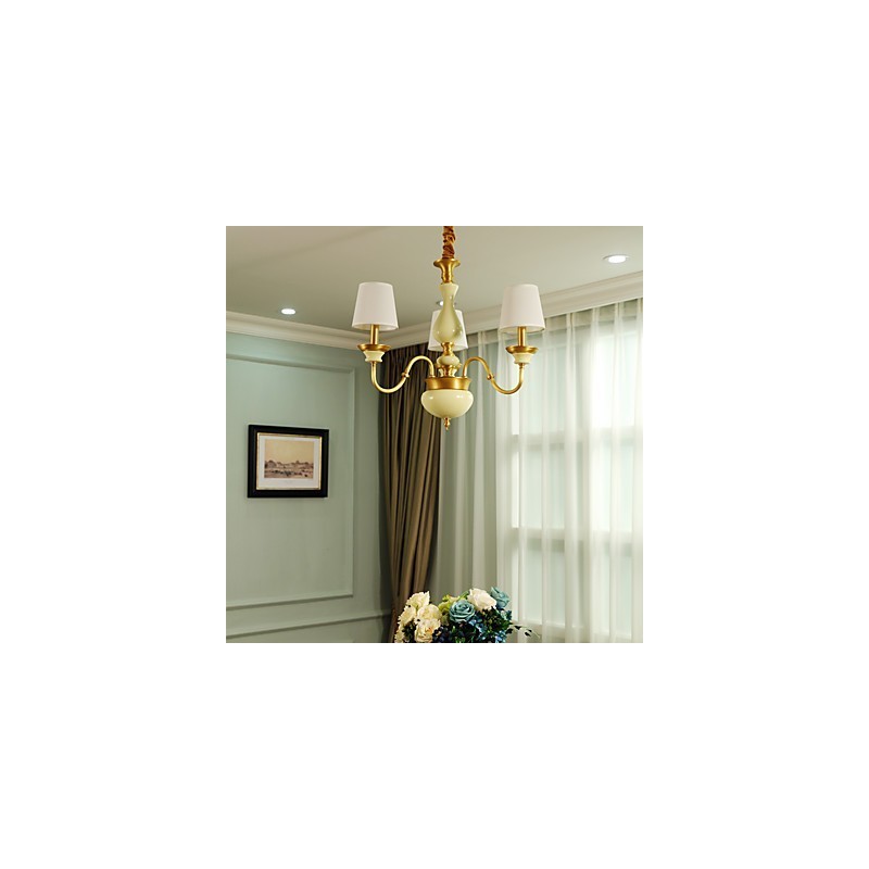 All Copper Chandelier Jade Decorative Chandelier
