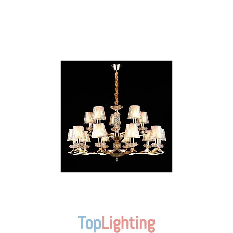 Pendant Light Zinc Alloy Feature for Crystal Mini Style Metal Indoors Shops 15 Bulbs