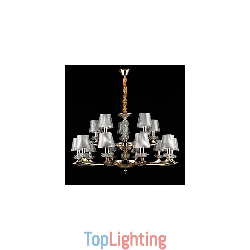 Pendant Light Zinc Alloy Feature for Crystal Mini Style Metal Indoors Shops 15 Bulbs