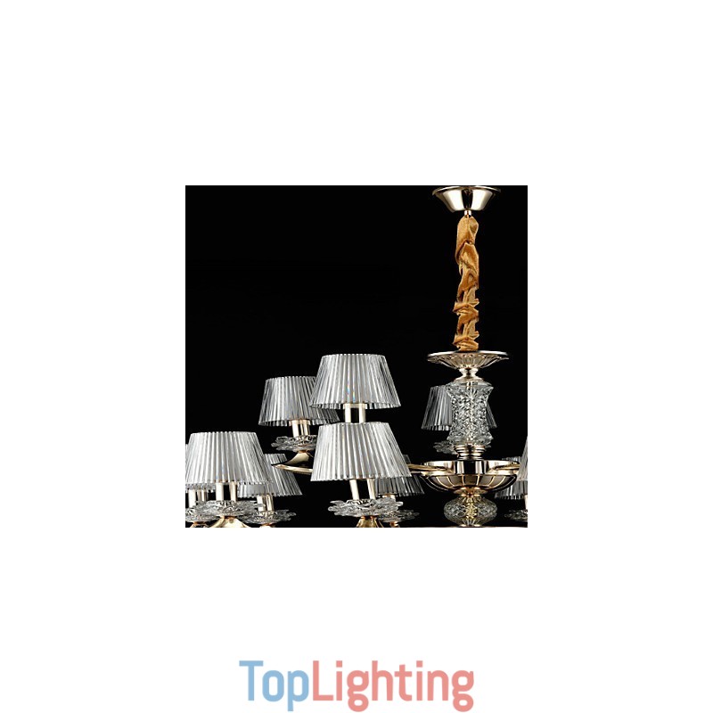 Pendant Light Zinc Alloy Feature for Crystal Mini Style Metal Indoors Shops 15 Bulbs