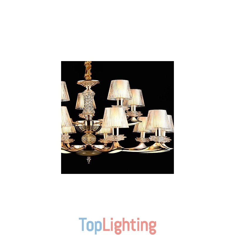 Pendant Light Zinc Alloy Feature for Crystal Mini Style Metal Indoors Shops 15 Bulbs