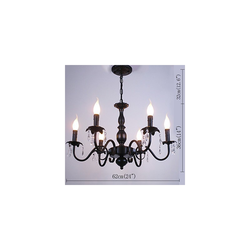 European Style Chandelier Candle Crystal Lamp Simple Iron Art Lamp Decorative Lamp