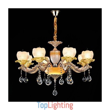 Traditional Classic Zinc Alloy Feature for Crystal Mini Style Metal 8 Bulbs Chandelier Traditional Classic Zinc Alloy Feature for Crystal Mini Style Metal 8 Bulbs Chandelier