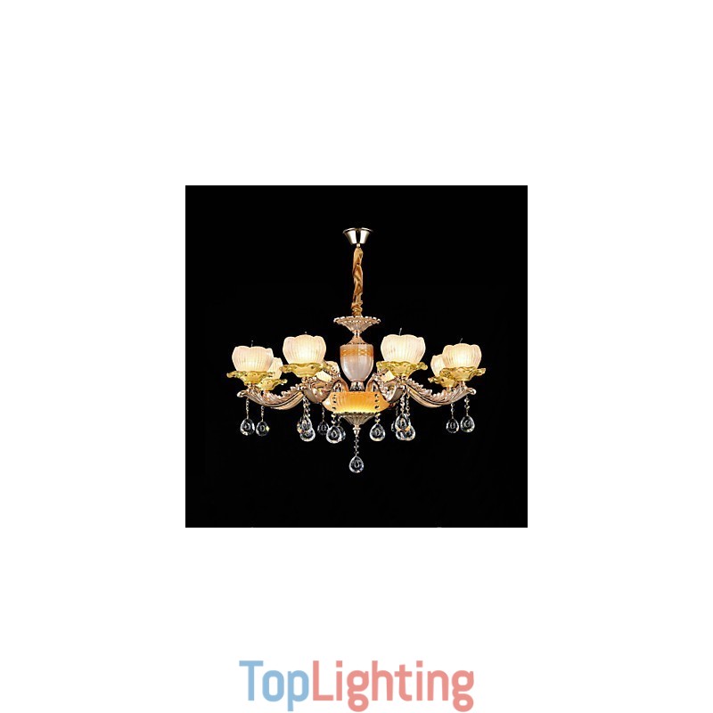 Traditional Classic Zinc Alloy Feature for Crystal Mini Style Metal 8 Bulbs Chandelier