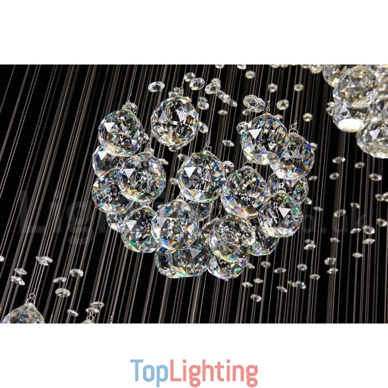 Extra Length 5 Meter Crystal Long Drop Ceiling Pendant Light Modern Chandelier Home Hanging Lighting Chandelier Lamps Fixtures