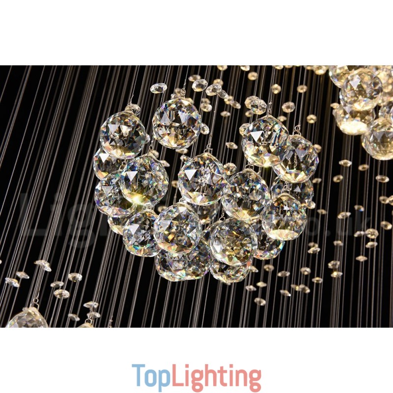 Extra Length 5 Meter Crystal Long Drop Ceiling Pendant Light Modern Chandelier Home Hanging Lighting Chandelier Lamps Fixtures