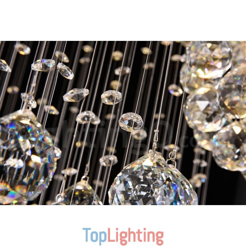 Extra Length 5 Meter Crystal Long Drop Ceiling Pendant Light Modern Chandelier Home Hanging Lighting Chandelier Lamps Fixtures